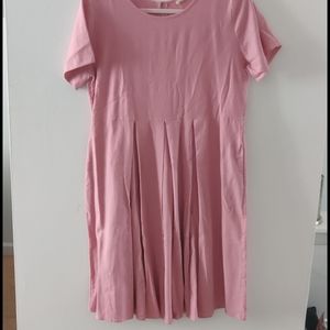 Pink linen dress